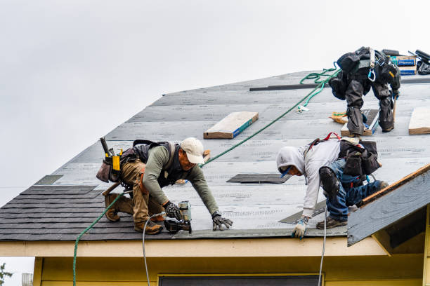 Professional Gutter Installation technician working in Wellborn, TX